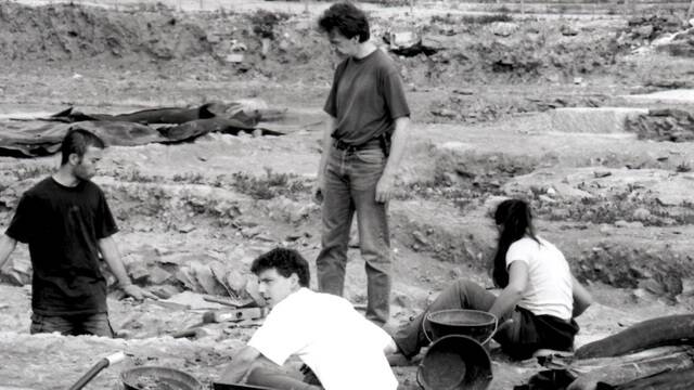 Les fouilles du terrain Manac'h à Carhaix (Crédit F. Keller)